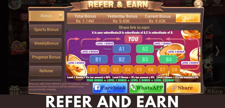 3 Patti Sky Refer and Earn